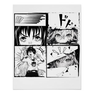 Aktionsrahmen für Retro-Anime Poster