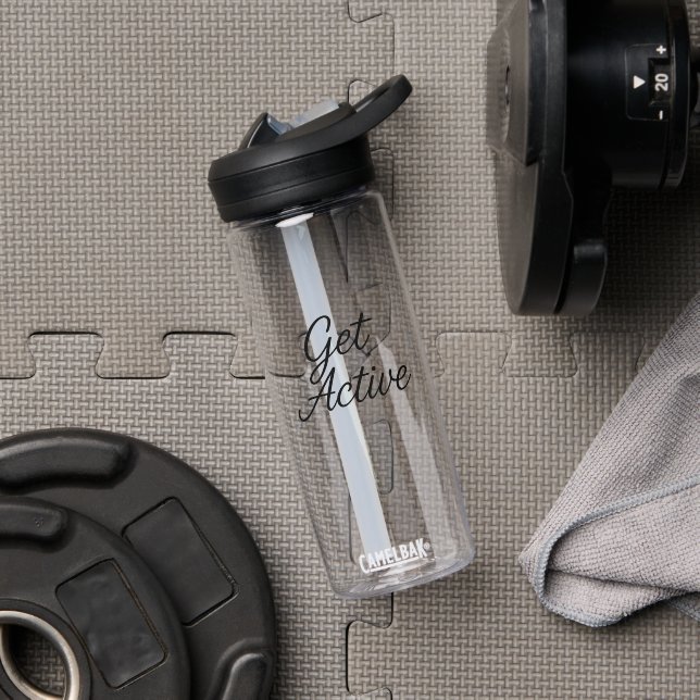 Aktiv werden - Motivierend Sportwasserflasche Trinkflasche (Fitnessstudio (gedreht))