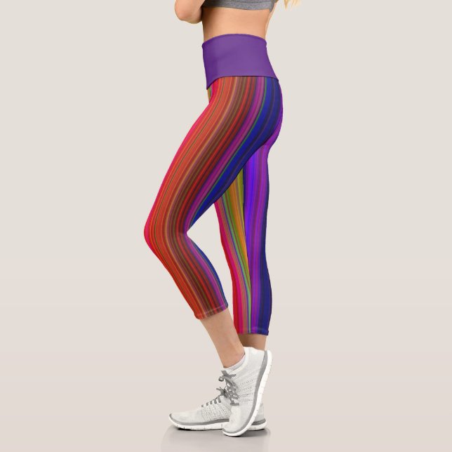 Aktive Frauen MultiColor Hoch gewaistet Capri Leggings (Links)
