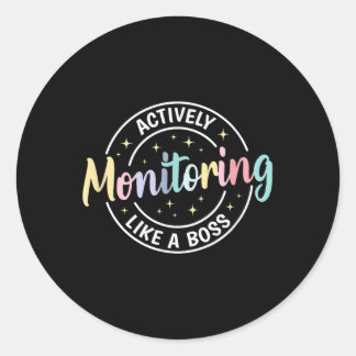 Aktive Überwachung wie eine Boss Shirt Staat-Testu Runder Aufkleber