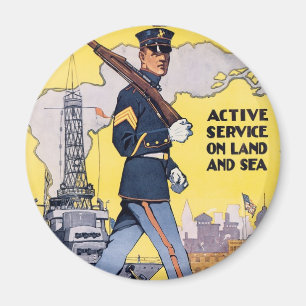 Aktiver Dienst an Land und auf See Magnet