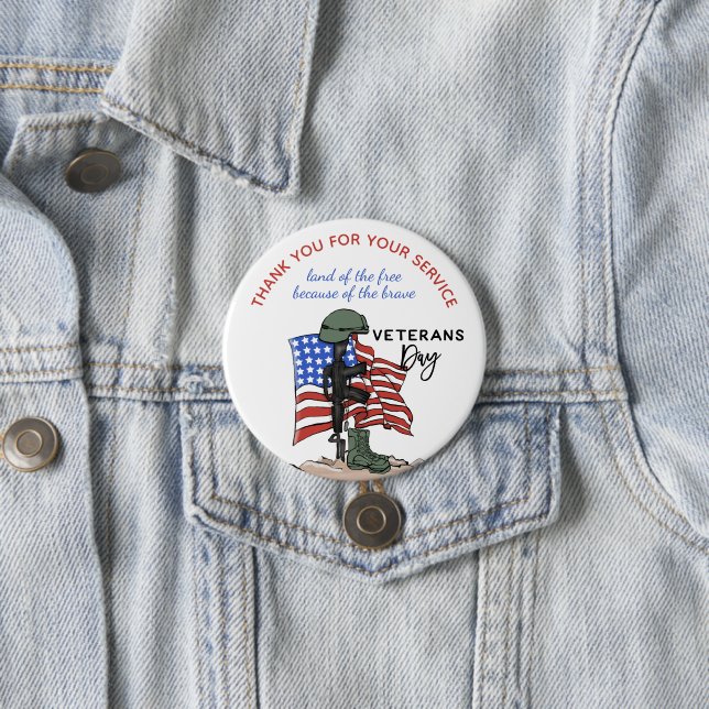 Aktiver Dienst oder remüde Veteran Militär Vielen  Button (Beispiel)