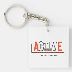 Aktiver Modus Ein – Stay Fit Stay Moving Design Schlüsselanhänger