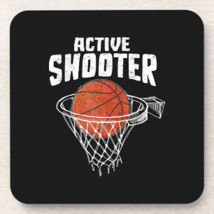 Aktiver Schütze Basketballliebhaber Männer Frauen Getränkeuntersetzer
