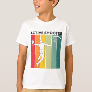 Aktiver Shooter-Sketch-Player Retro-Vintager Sonne T-Shirt
