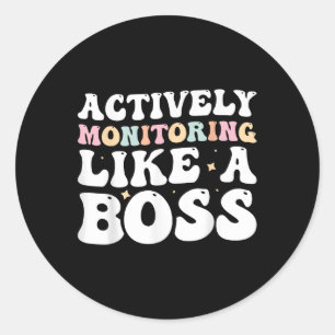 Aktives Monitoring wie ein Boss Runder Aufkleber