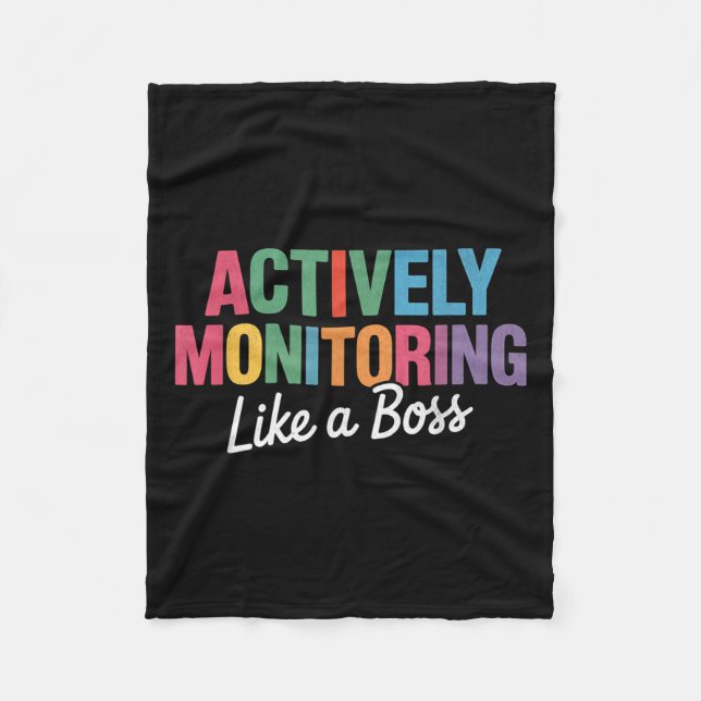 Aktives Monitoring wie ein Boss Staat Testteam Fleecedecke (Vorderseite)