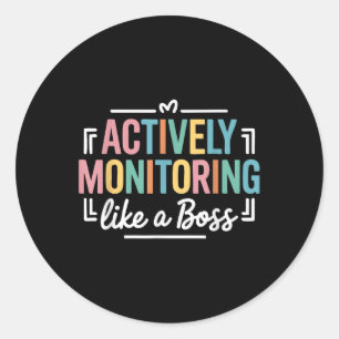 Aktives Monitoring wie ein Testtag für den Boss-St Runder Aufkleber