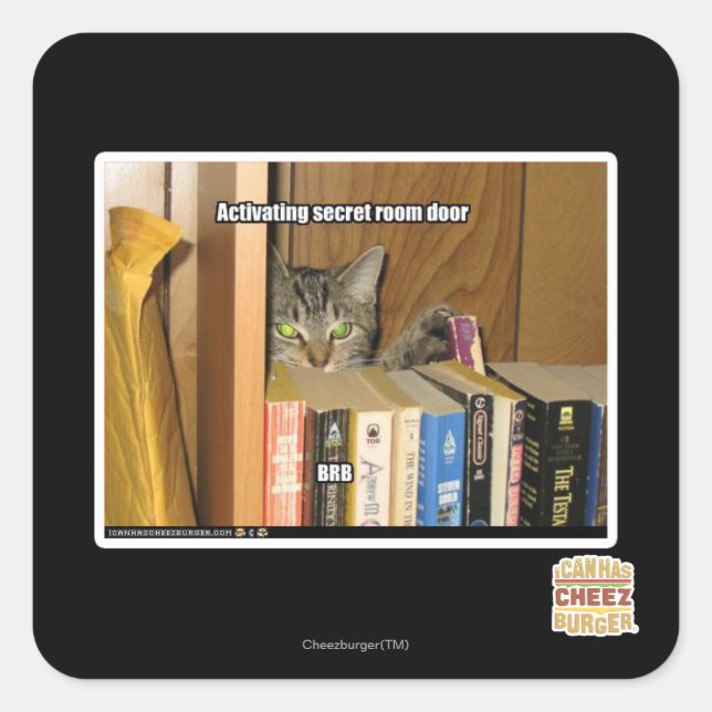 Aktivieren der Tür des geheimen Raums Quadratischer Aufkleber (Vorderseite)