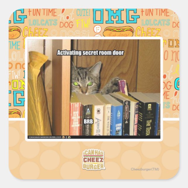 Aktivieren der Tür des geheimen Raums Quadratischer Aufkleber (Vorderseite)