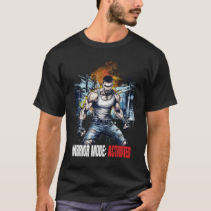 Aktivierte Männer im Warrior-Modus schwarz T-Shirt