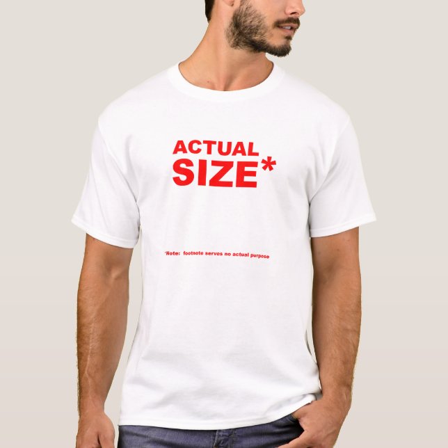Aktual Size* Funny Tshirt Wht w/ Red (Vorderseite)
