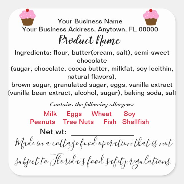 AKTUALISIERTE FLORIDA Hütte Lebensmittelgesetzaufk Quadratischer Aufkleber (Vorderseite)