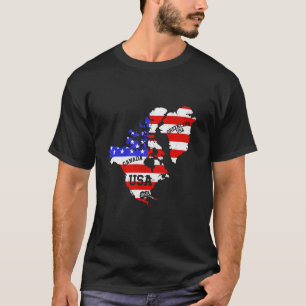 Aktualisierte Karte Amerika USA Kanada Grönland Vi T-Shirt
