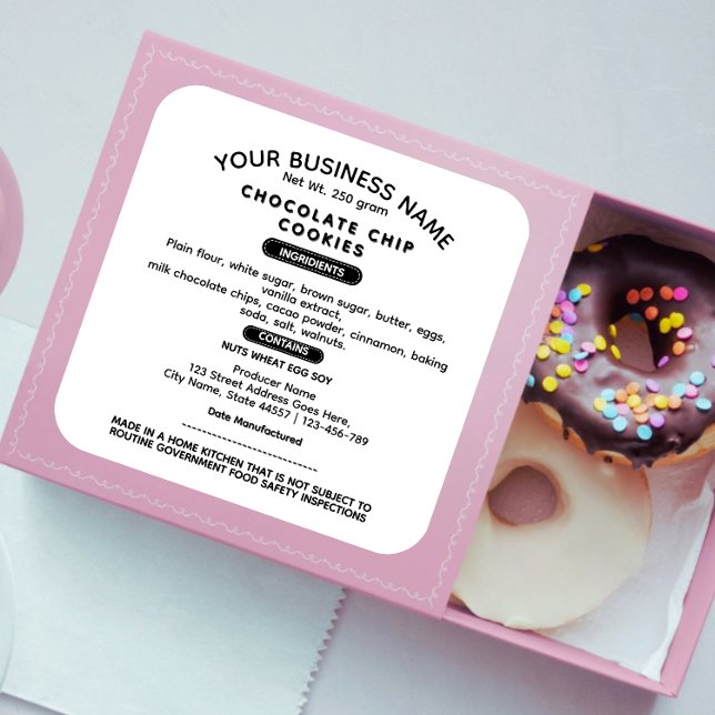 Aktualisierte Kennzeichnungen des Lebensmittelrech Quadratischer Aufkleber (Von Creator hochgeladen)