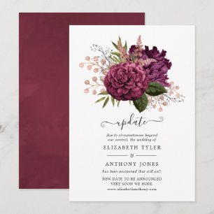 Aktualisierung der Marsala- und Roségold-Blumen-Ho Einladung