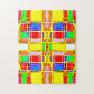 Aktuell geometrisch Abstrakt Gold/Blau/Gelb Puzzle