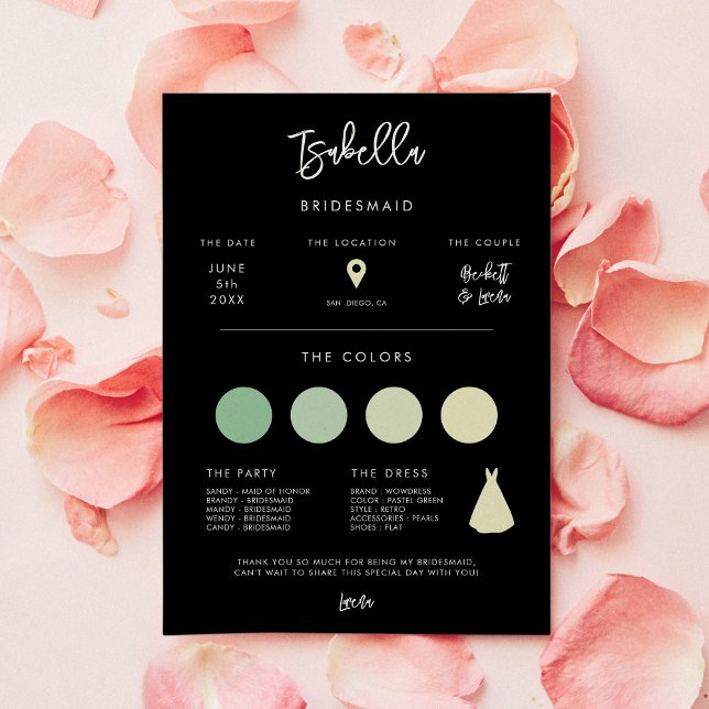 Aktuelle Informationskarte für moderne Schwarze Br Einladung (Von Creator hochgeladen)