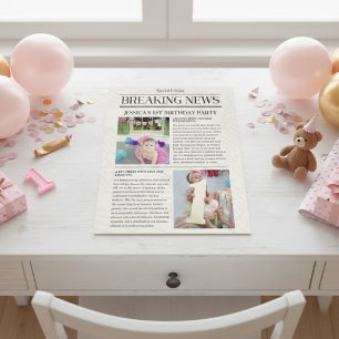 Aktuelle Nachrichten Titelseite Zeitung 1. Geburts Poster