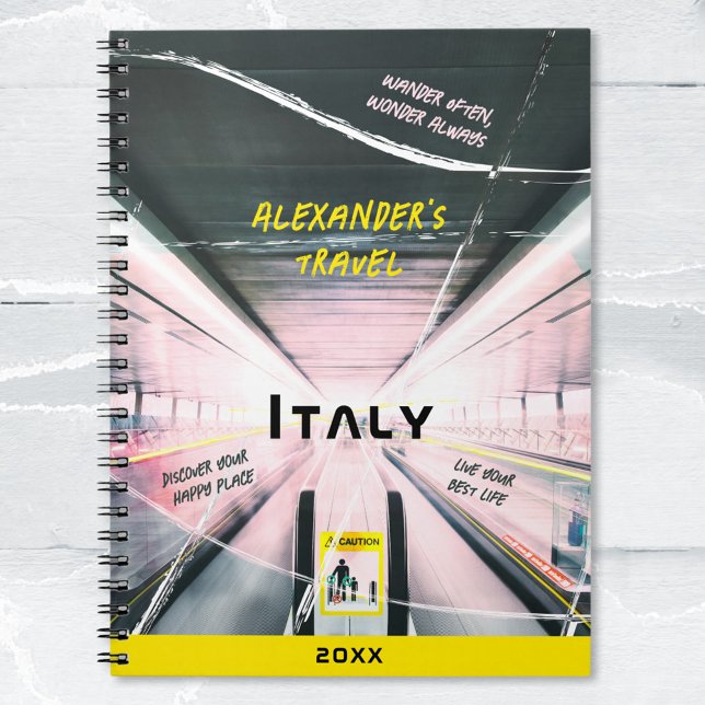 Aktuelle Reisetipps für Ihr Foto Notizblock (Modern Travel Quotes Your Photo Name Diary Notebook 
©Susanne Sachers - Sunny Wanderlust 🌞✈️)