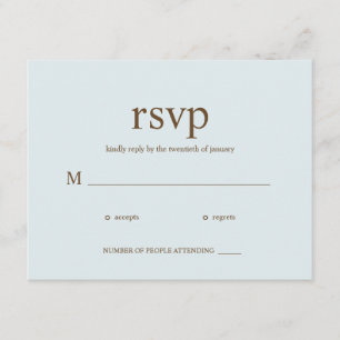 Aktuelle RSVP-Karten für Hochzeiten - Blau RSVP Karte
