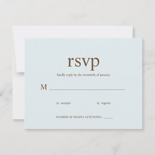 Aktuelle RSVP-Karten für Hochzeiten - Blau RSVP Karte (Vorderseite)