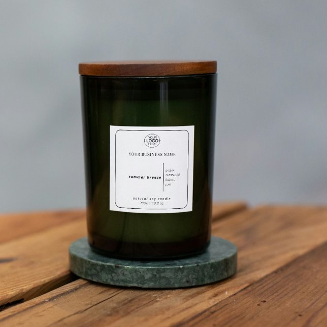 Aktuelle schwarz-weiß-farbige Add-On für Ihr Logo- Quadratischer Aufkleber (Contemporary Black and White Add Your Logo Product Square Sticker)