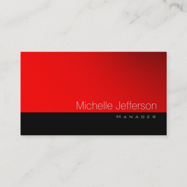 Aktuelle Standard Red Black Gray Business Card Visitenkarte (Vorderseite)