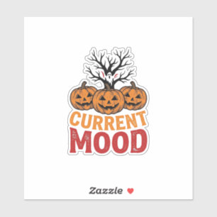 Aktuelle Stimmung Halloween-Kürbis-Vintage-Shirt-D Aufkleber