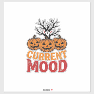 Aktuelle Stimmung Halloween-Kürbis-Vintage-Shirt-D Aufkleber