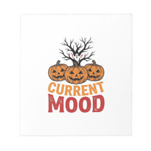 Aktuelle Stimmung Halloween-Kürbis-Vintage-Shirt-D Notizblock