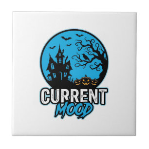Aktuelle Stimmung Halloween Vintage Gravur Vektor_ Fliese