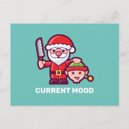 Aktuelle Stimmung - Santa und Elf Postkarte