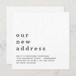 Aktueller Text, der neue Adressdetails verschiebt Ankündigung