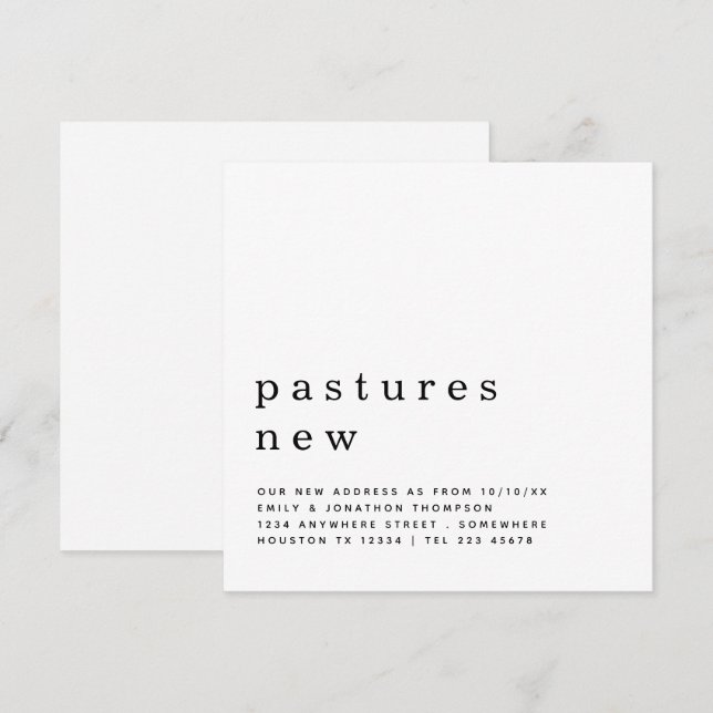 Aktueller Text, der neue Adressdetails verschiebt Ankündigung (Vorne/Hinten)