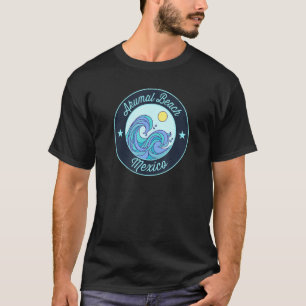 Akumal Beach Mexico Souvenir Nautical Surfer Graph T-Shirt