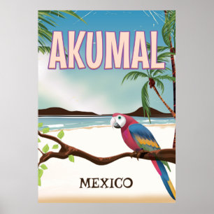 Akumal Mexico Strand Reiseplakat Poster
