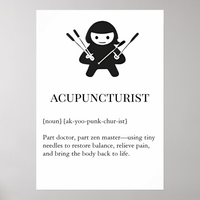 Akupunkteur Wandkunst Geschenk | Nadel Akupunktur  Poster (Vorne)