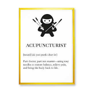 Akupunkteur Wandkunst Geschenk   Nadel Akupunktur  Poster