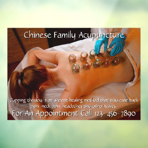 Akupunktur-Becher-Therapie-Geschäft 5 anpassen Fensteraufkleber