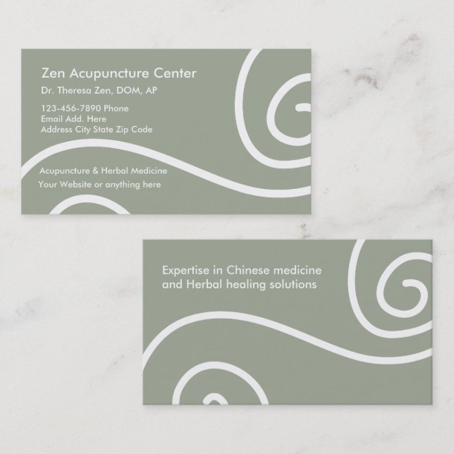 Akupunktur Medical Business Cards Visitenkarte (Vorne/Hinten)