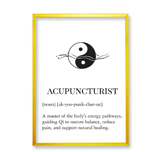 Akupunktur-Qi-Fluss-Wandkunst für Klinikbüro  Poster