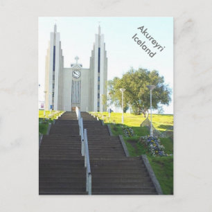 Akureyrarkirkja, Akureyri, Island Postkarte