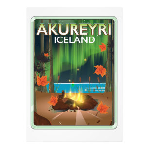 Akureyri Island Reiseplakat Fotodruck