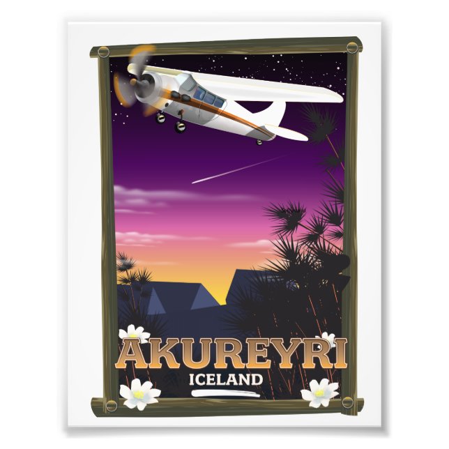 Akureyri Island Reiseplakat Fotodruck (Vorne)