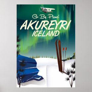 Akureyri Island Reiseplakat Poster