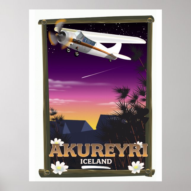 Akureyri Island Reiseplakat Poster (Vorne)