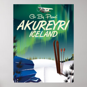 Akureyri Island Reiseplakat Poster