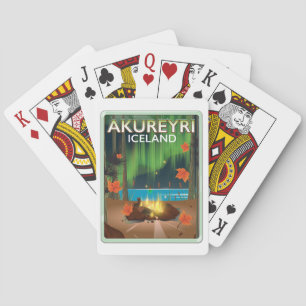 Akureyri Island Reiseplakat Spielkarten