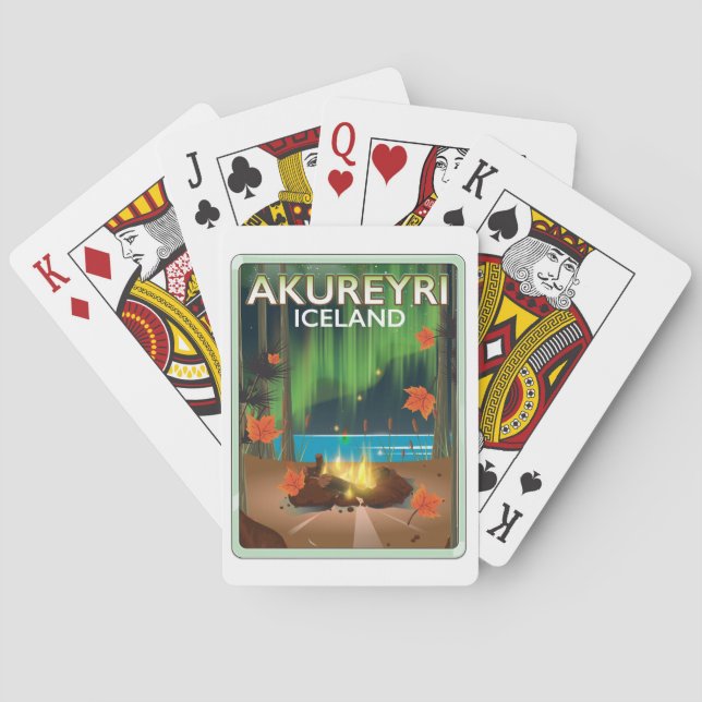Akureyri Island Reiseplakat Spielkarten (Rückseite)